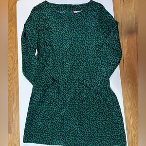 SEA New York green leopard print silk‎ dress
